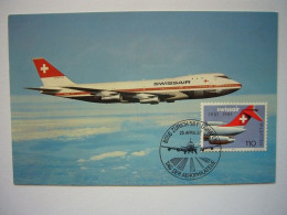 Avion / Airplane /SWISSAIR / Boeing 747 B / Airline Issue / Carte Maximum - 1946-....: Ere Moderne