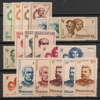 MADAGASCAR - 1946 - N°YT. 300 à 318 - Série Complète - Neuf Luxe ** / MNH / Postfrisch - Nuevos