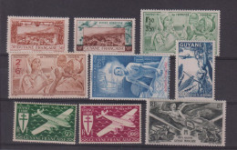 Guyane 1942-46 Divers PA 20 Au 28, 9 Val ** MNH - Ongebruikt