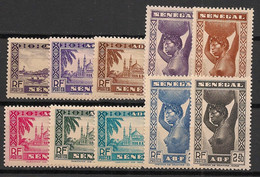 SENEGAL - 1939 - N°YT. 160 à 169 - Série Complète - Neuf Luxe ** / MNH / Postfrisch - Nuovi