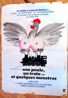 Affiche Originale Ciné 1 POULE, UN TRAIN & QUELQUES MONSTRES (VEDO NUDO) 60X80 MANFREDI 1969 Dino RISI - Afiches & Pósters