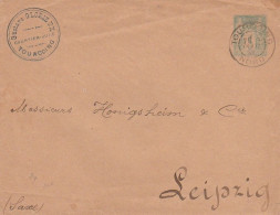 Entier Postal - Enveloppe 5 Centimes Sage  Tourcoing Vers Leipzig (Allemagne) - 1891 - Standaardomslagen En TSC (Voor 1995)