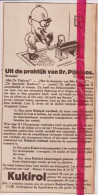 Pub Reclame - Kukirol Medicijnen - Orig. Knipsel Coupure Tijdschrift Magazine - 1925 - Non Classés