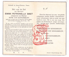 DP Emma Petronella Smet ° Doel Beveren Waas 1913 † 1945 X Rene Van Schausselen // De Cock Belleter - Imágenes Religiosas