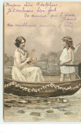 Ange  Et Jeune Femme Dans Une Barque - Engelen