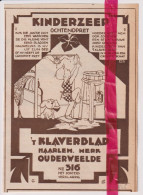 Pub Reclame - Kinderzeep 't Klaverblad - Haarlem  - Orig. Knipsel Coupure Tijdschrift Magazine - 1925 - Zonder Classificatie