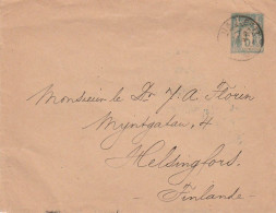 Entier Postal - Enveloppe 5 Centimes Sage  Dieulefit (Drôme) Vers Helsinki - Finlande - 1891 - Standard Covers & Stamped On Demand (before 1995)