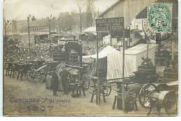 Carte Photo - PARIS - Expo - J. Bariat Chaunes - G. Texier Constructeur à Vitré - Concours Agricole 1907 - Expositions