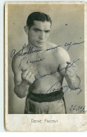 Boxe - René Facovi - Carte Avec Autographe - Boxe