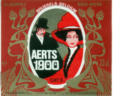 Oud Etiket Bier Aerts 1900  - Brouwerij / Brasserie Aerts Te Brussel - Cerveza