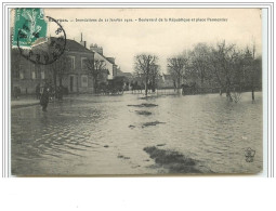 BOURGES Inondations Du 22 Janvier 1910 Boulevard De La République Et Place Parmentier - Bourges