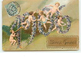 Carte Gaufrée - Bonne Année 1906 - Enfants - Nieuwjaar