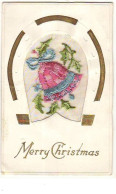 Carte Brodée - Merry Christmas - Cloche - Other & Unclassified