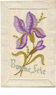 Carte Brodée - Bonne Fête - Iris - Bestickt