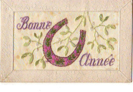 Carte Brodée - Bonne Année - Fer à Cheval - Embroidered