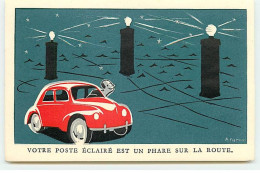 Publicité - P. Fix-Masseau - Votre Poste éclairé Est Un Phare Sur La Route - Werbepostkarten