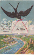 Carte à Système - Hirondelle Dit à Ceux Que J'aime Qu'ils Sont Beaux Les Souvenirs Du Rhin - Leporello - Dreh- Und Zugkarten