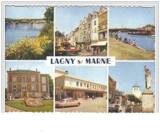 LAGNY-SUR-MARNE Les Ponts Joffre Et Maunoury, Sur La Marne  La Place De La Fontaine Et Les 5 Pignons  Le Musée (DS) - Lagny Sur Marne