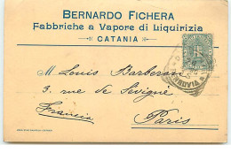 CATANIA - Bernardo Fichera - Fabbriche A Vapore Di Liquirizia - 1896 - Catania