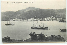 Antilles - VIRGIN ISLANDS - SAINT-THOMAS - Town And Harbour - Islas Vírgenes Americanas