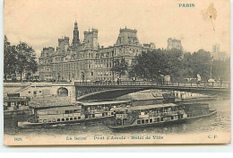 PARIS - La Seine - Pont D'Arcole - Hôtel De Ville - Bateaux Mouches - Maggi - C.P. N°1629 - Le Anse Della Senna