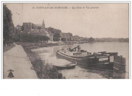 CONFLANS SAINTE HONORINE La Seine Et Vue Générale (Abeille-Cartes N°34) - Conflans Saint Honorine