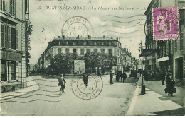 MANTES-SUR-SEINE - La Place Et Rue Nationale - Mantes La Jolie