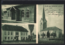 AK Schmira B. Erfurt, Gasthaus Zum Willkommen, Kirche  - Erfurt