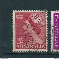 N° 198 Queen Elisabeth II Charnière   Australie (1953) Timbre Oblitéré 3 1/2  Australie - Usados