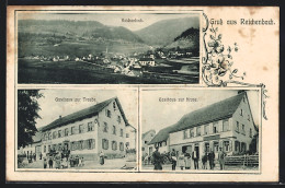 AK Reichenbach / Albtal, Gasthaus Zur Traube, Gasthaus Zur Krone, Teilansicht  - Other & Unclassified