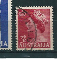 N° 198 Queen Elisabeth II Charnière   Australie (1953) Timbre Oblitéré 3 1/2  Australie - Gebruikt