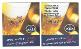 389a Brij. Maes Waarloos Maes, Rv BBAC Zonnebeke 14 Feb. 04 180-210 - Beer Mats