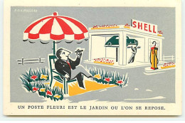 Publicité - P. Fix-Masseau - Un Poste Fleuri Est Le Jardin Ou L'on Se Repose - Shell - Publicidad