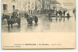 Inondations De HOUILLES - Le Tonkin - Janvier 1910 - Rue De Nanterre Voiture Enlizée - Houilles