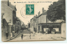 HOUILLES - Rue De Paris, Angle De La Rue Des Champs - Café H. Rochard - Houilles