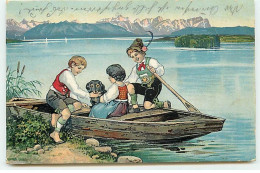Allemagne - Gruss  Vom Ammersee - Enfants Et Un Teckel Dans Une Barque - Autres & Non Classés
