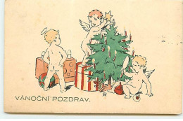 Vanocni Pozdrav - Anges Décorant Un Sapin De Noël - Autres & Non Classés