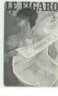 Le Figaro - Jeune Femme Lisant Le Journal Le Figaro - Simondy - Publicité