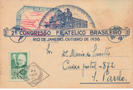 Brésil - RIO DE JANEIRO - 2° Congresso Filatelico Brasileiro - 1938 - Cartas & Documentos