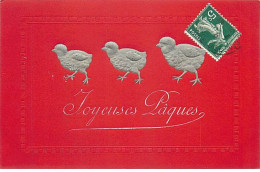 Carte Gaufrée - Joyeuses Pâques - Poussins - Pascua