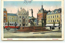 Tchéquie - TETSCHEN - Marktplatz - Bus, Et Statue - República Checa