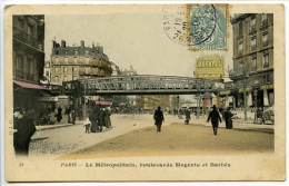 CPA 9 X 14  PARIS  Le Métropolitain Boulevard Magenta Et Barbés    Publicité Dufayel - Métro Parisien, Gares