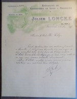 Lettre Avec Gravure Ets " Julien Loncke " Chaussures De Luxe Et Ordinaires - Blankenberghe 1937 - 1900 – 1949