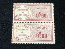 Vietnam South Wedge Before 1975( 0 $ 60 The Wedge Has Not Been Used Yet) 2 Pcs 2 Stamps Quality Good - Collezioni