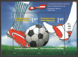 Bosnia Serbia 2008 Football Soccer Europa Championship UEFA Switzerland Austria, Block Souvenir Sheet, MNH - Bosnie-Herzegovine
