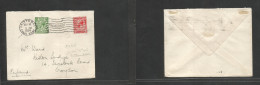 USA-CANAL ZONE. 1924 (10 March) Cristobal - England, Croydon. GB Multifkd Env, Rolling Pqbt Cachet. Fine Used. - Autres & Non Classés