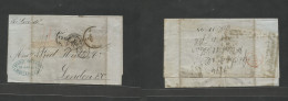 URUGUAY. 1874 (12 Jan) Mont - London, UK (Feb 11) Stampless E (missing Stamp In Transit) Depart Cds + French Montevideo  - Uruguay