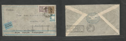 PERU. 1932 (8 Aug) Ilo - Germany, Hamburg Via Lime. Air Multifkd Env. Panagra - NY. 1,65 Soles Rate. Fine. - Peru