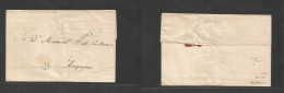 PERU. 1853 (18 Aug) Lima - Arequipa. E Blue Pmk "LIMA / VAPOR" (x) + "2 1/2" Charge. Fine. - Perú