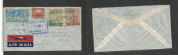 NICARAGUA. 1938 (6 Oct) Managua - Germany, Hamburg. Air Multifkd Env, Tied Box Ds + "Dia De La Raza" Issue. VF. - Nicaragua